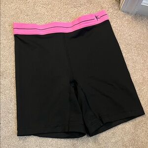 Danskin Now Black Bike Shorts with Pink Waistband